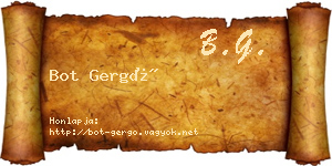 Bot Gergő névjegykártya