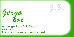 gergo bot business card